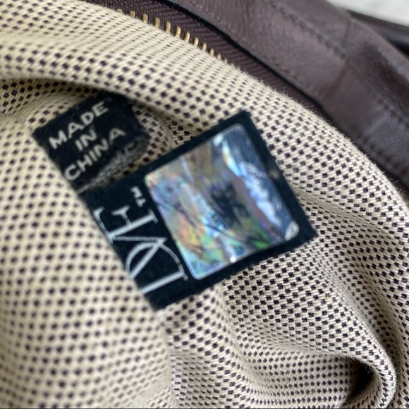 Diane Von Fostenburg Brown Pebbled Leather Drew Bucket Tote - Picture 12 of 15